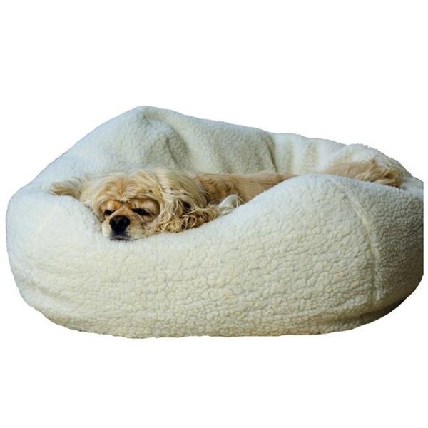 Carolina Pet Company Carolina Pet 015260 Sherpa Puff Ball Pet Bed - Natural; Medium 15260